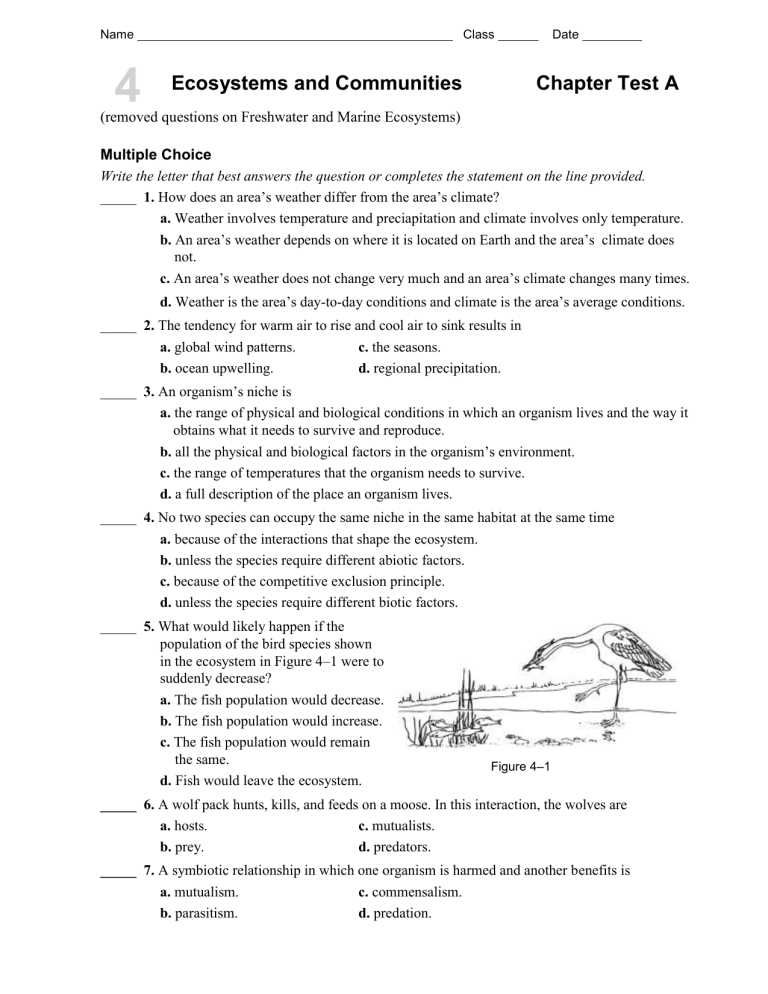 freshwater ecosystems study guide answer key