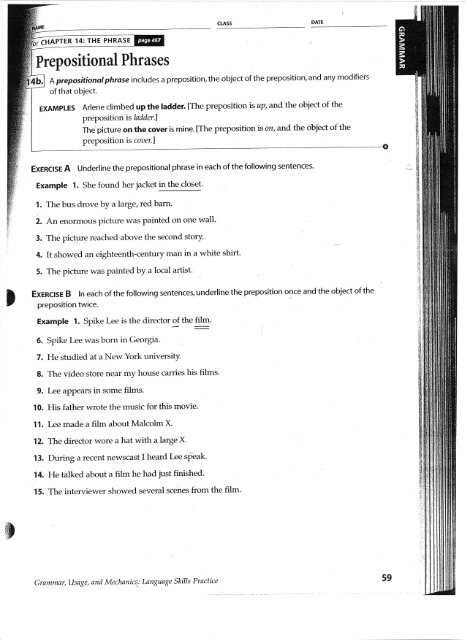 high school preposition worksheets with answer keys printable