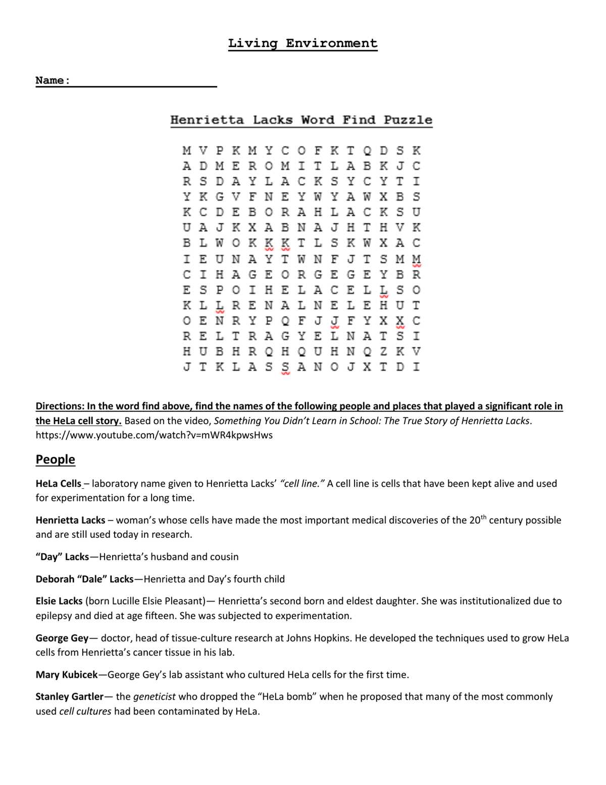 henrietta lacks answer key
