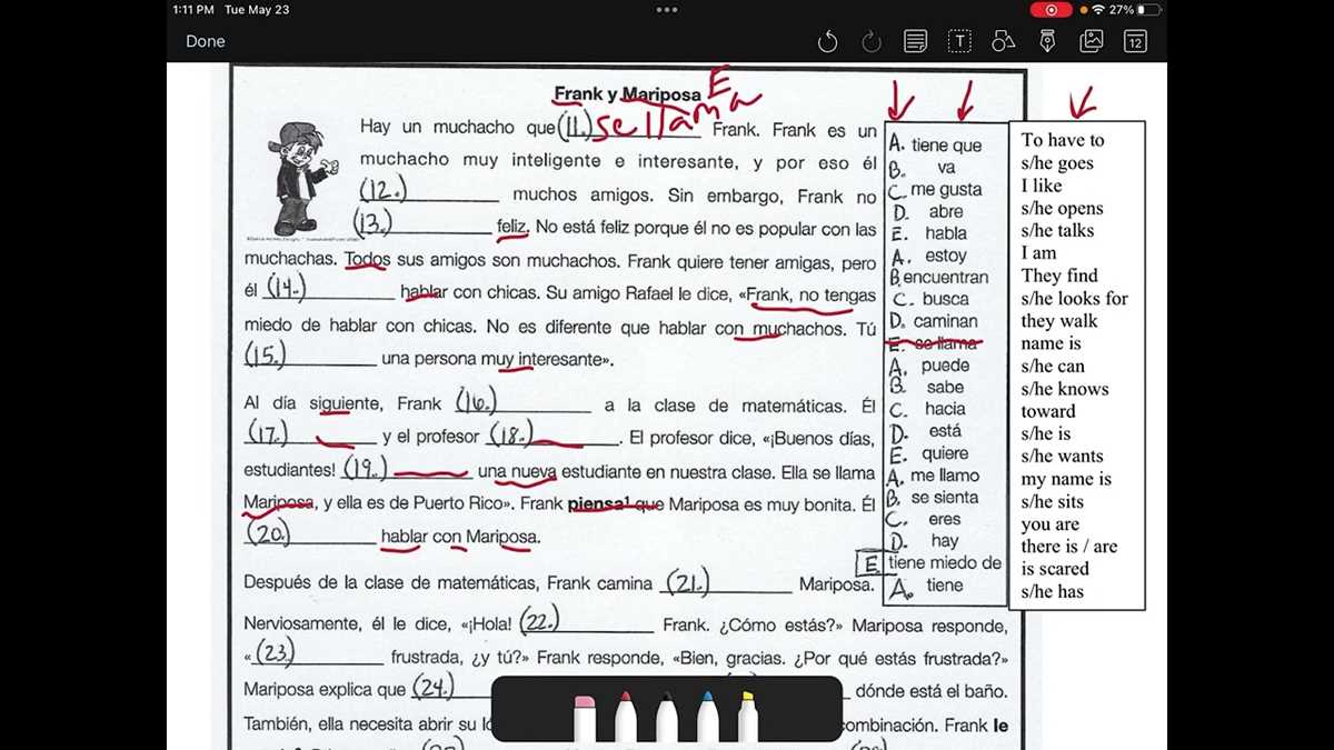 hillsborough county schools spanish 2 semester 1 review answer key