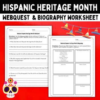 hispanic heritage month webquest answer key