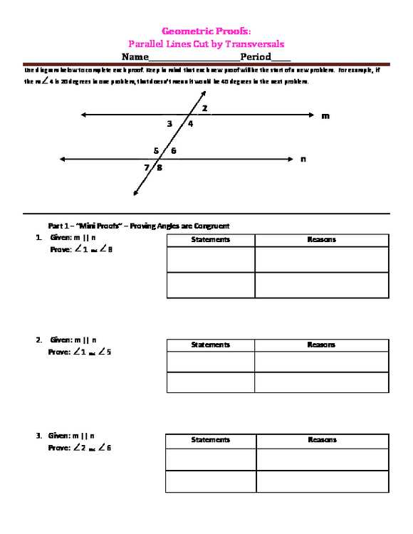 geometry proof answer key
