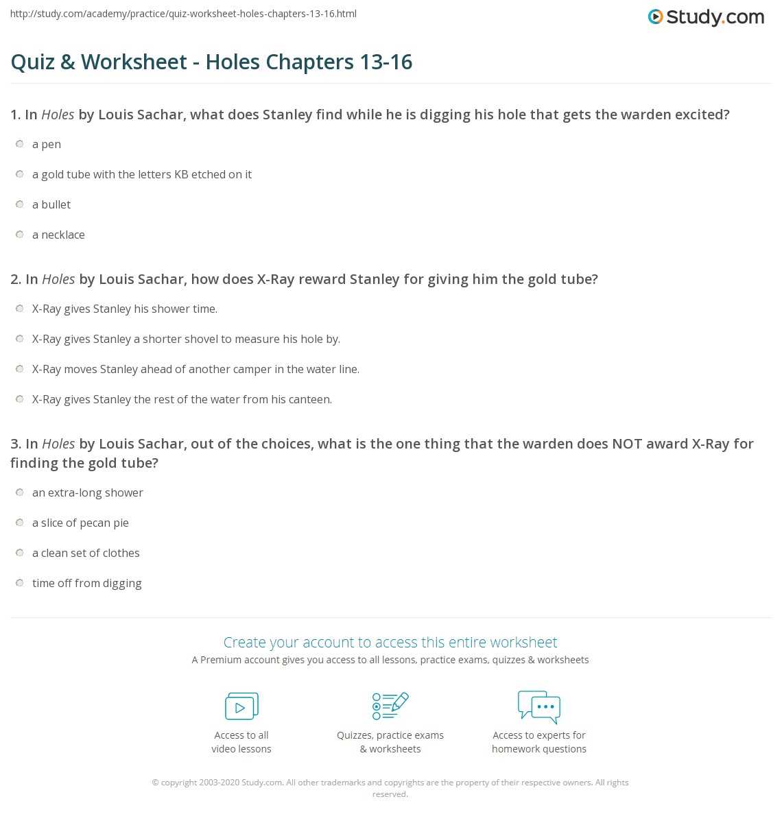 holes study guide questions answer key