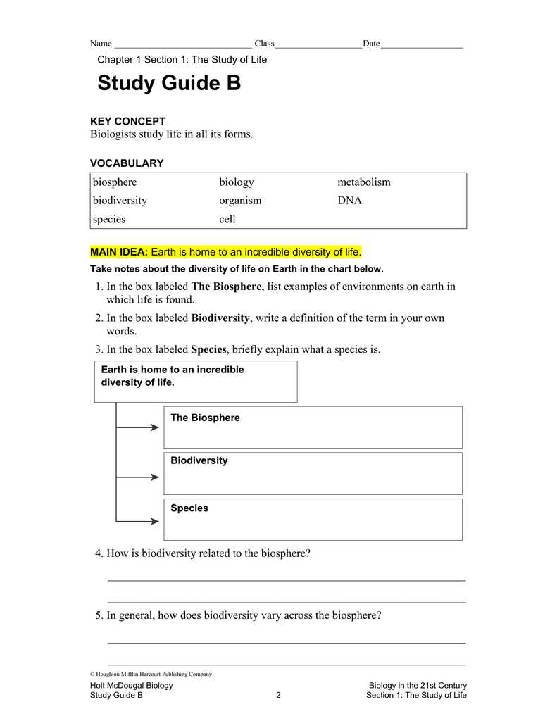 holt mcdougal biology study guide b answer key chapter 7