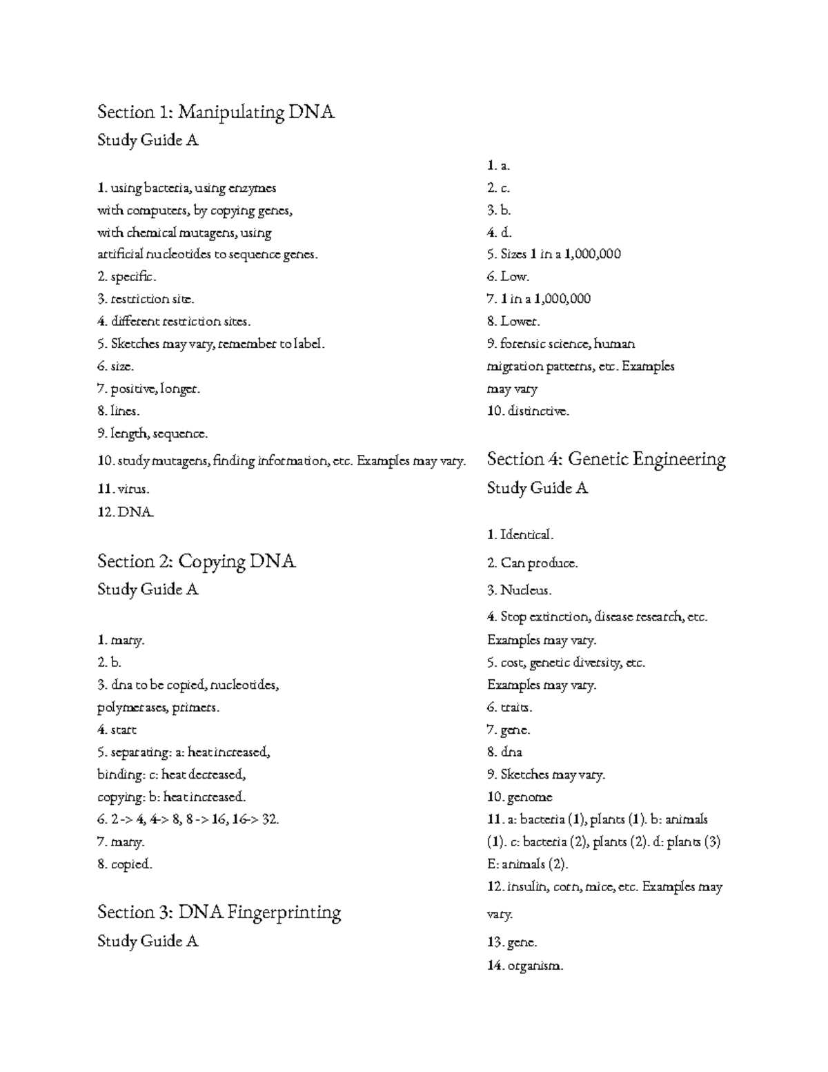 holt mcdougal biology study guide b answer key chapter 8