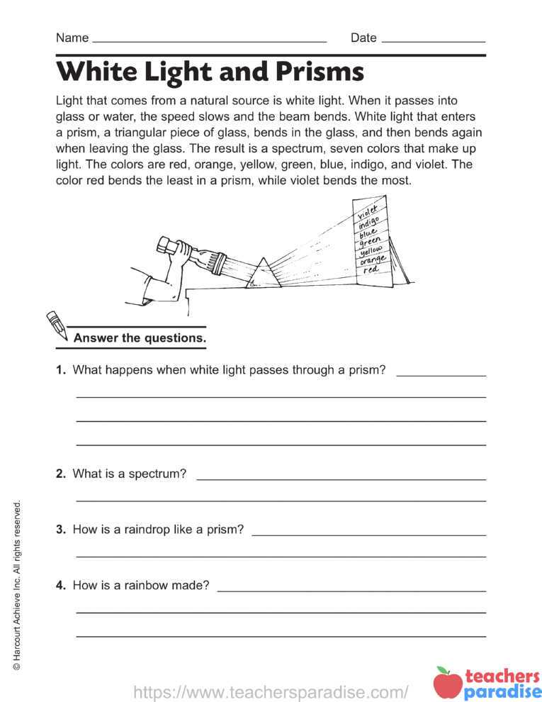 how the rainbow was made answer key