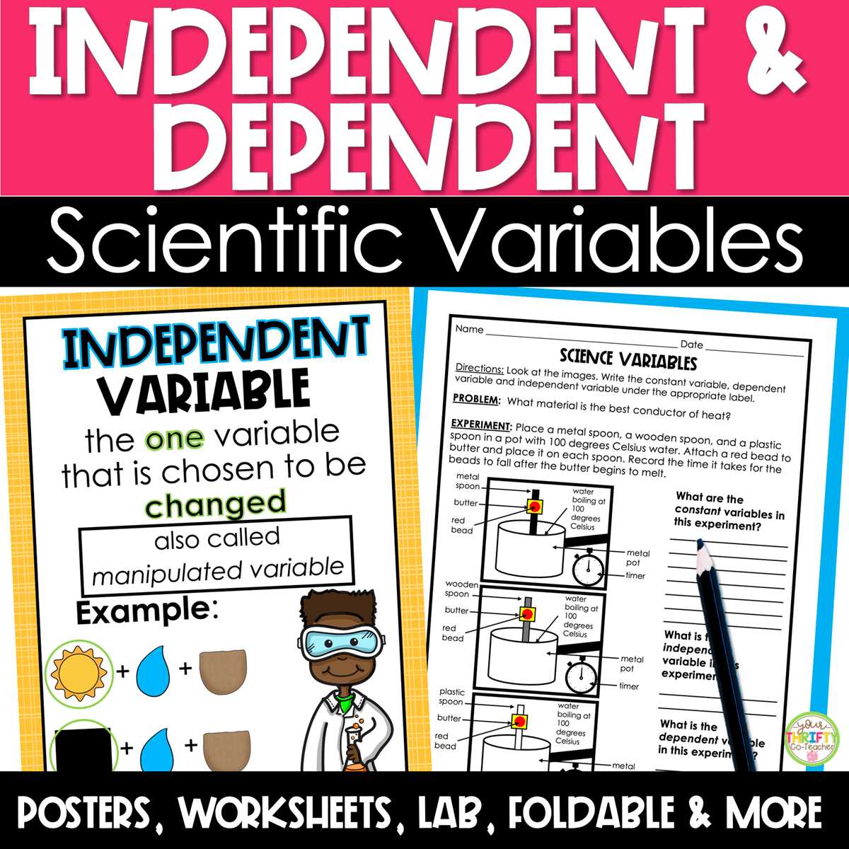 independent and dependent variables practice worksheet with answer key
