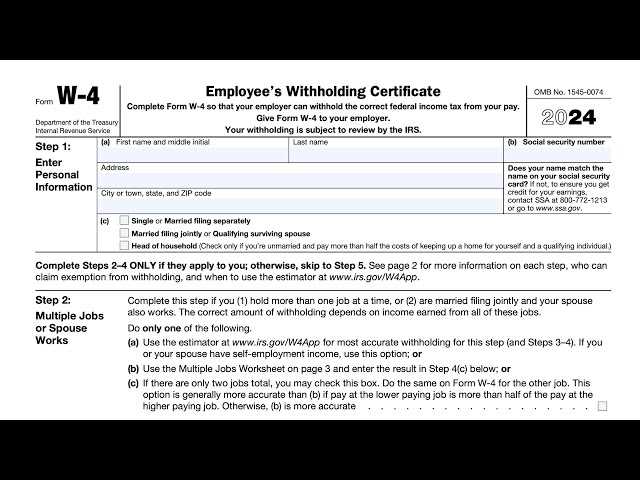 employee withholding sheet answer key