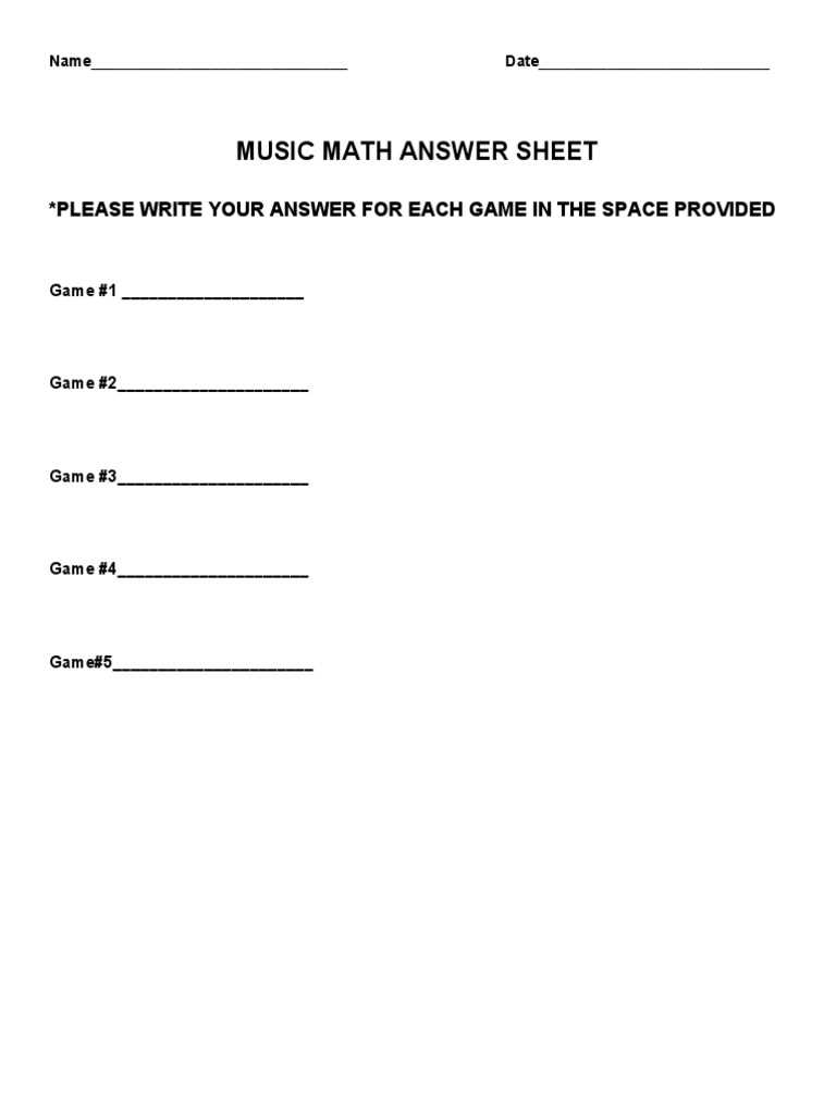 music math level 1 answers key