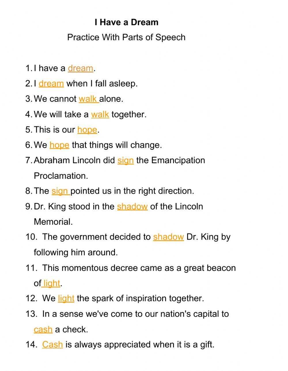 i have a dream answer key i have a dream answer key
