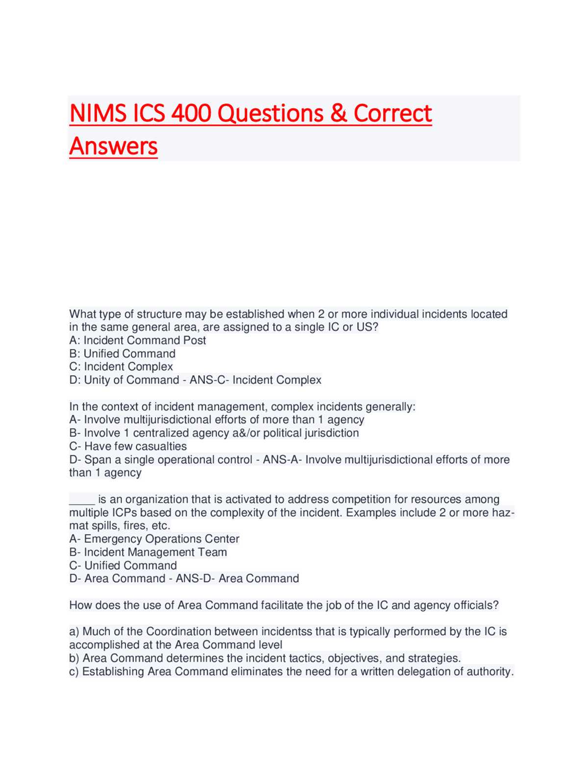 ics 400 answer key