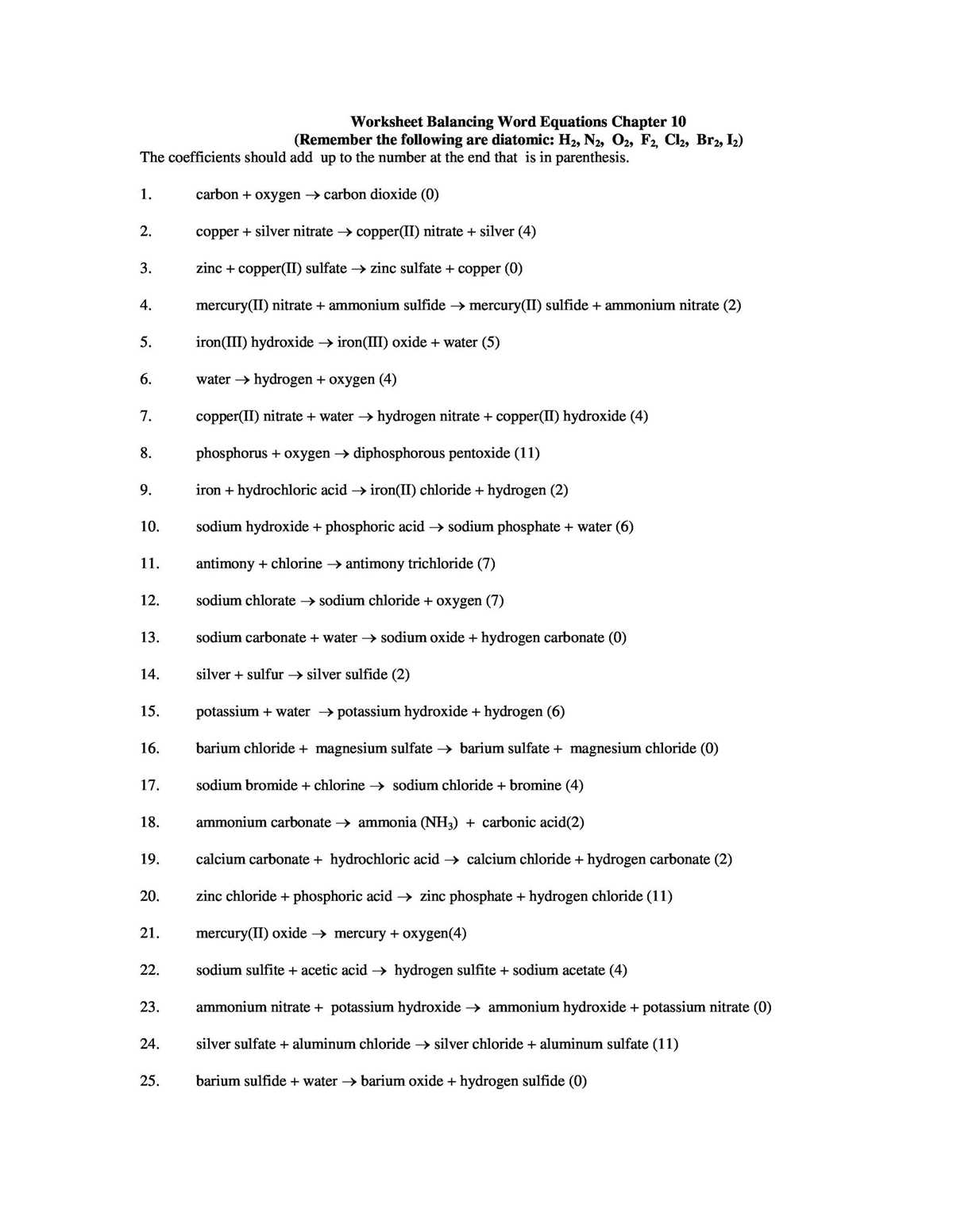 writing complete equations practice answer key