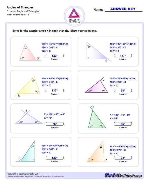 free geometry worksheets with answer key