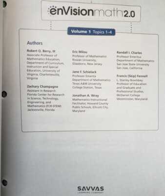 envisionmath2 0 volume 1 grade 6 answer key