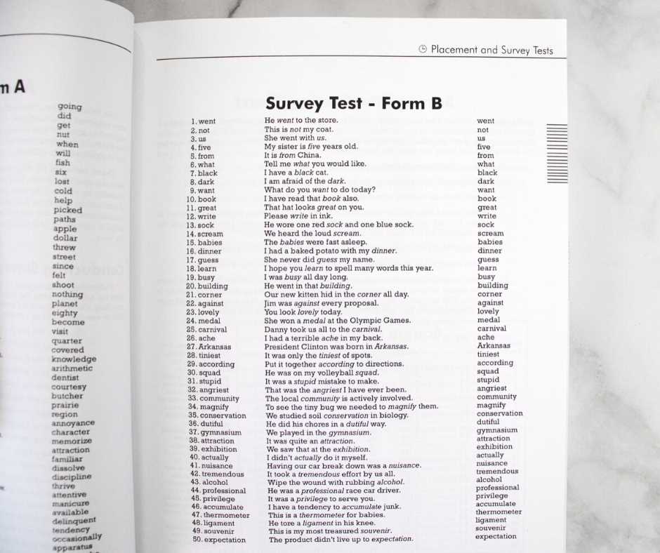 spelling power grade 7 answer key