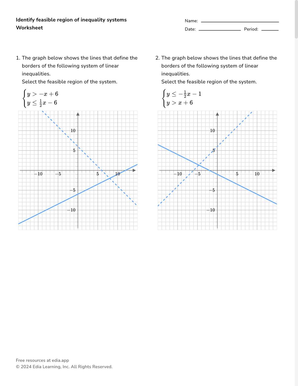 inequalities answer key