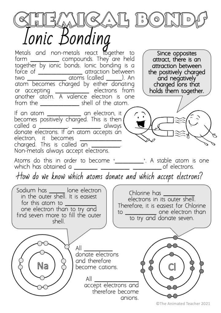 ionic bonding worksheets with answer key