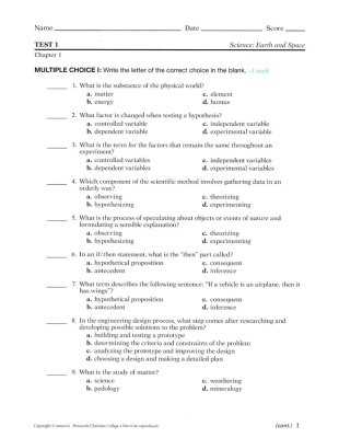 basic skills earth & space science 6 8 answer key