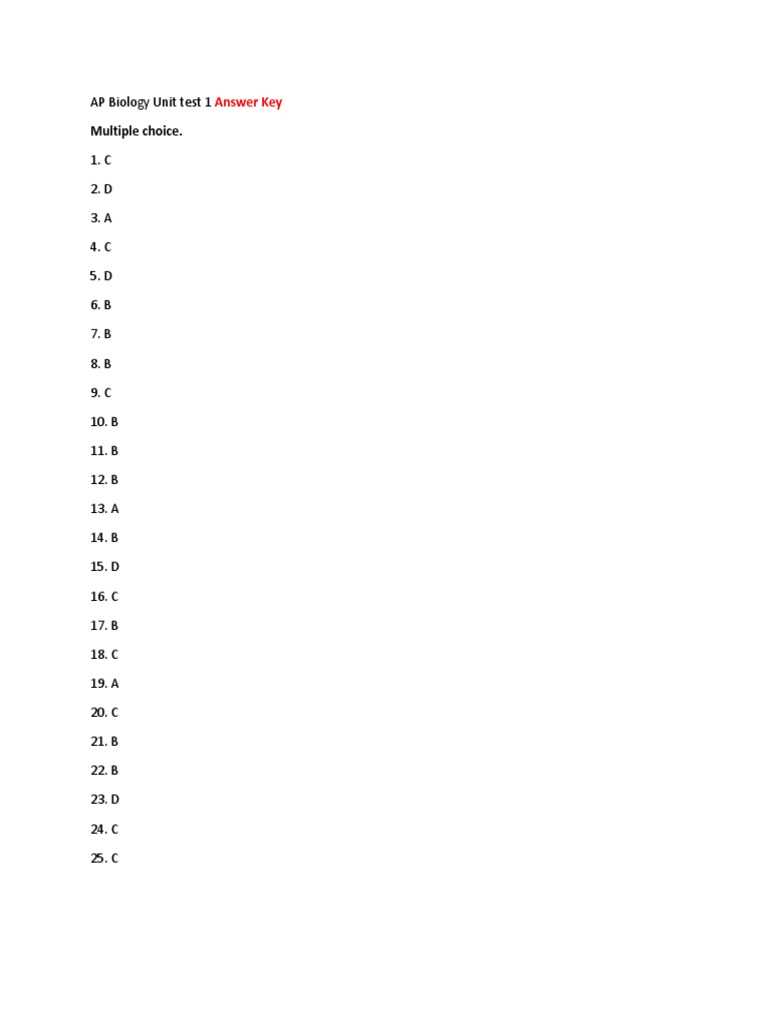 biology 1 practice test 1 booklet answer key