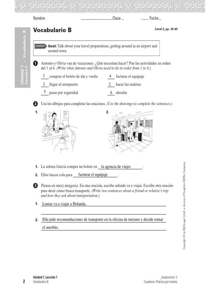 cuaderno practica por niveles answer key