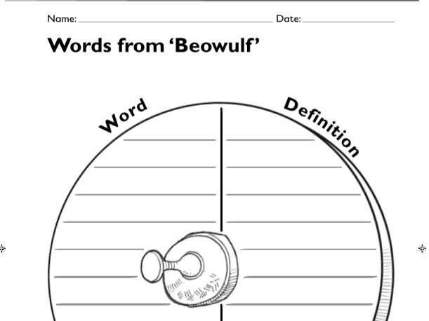 beowulf vocabulary practice answer key