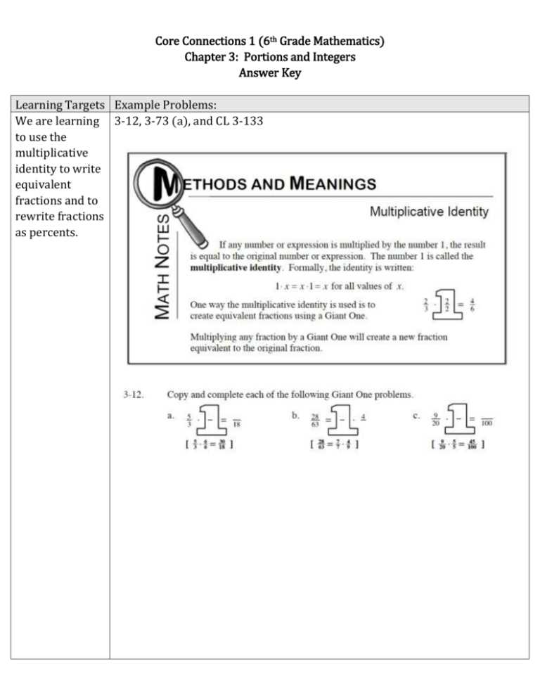 math connections answer key