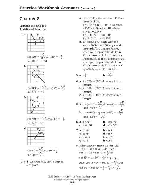 core plus mathematics course 1 unit 8 answer key