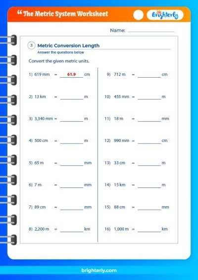 converting english and metric worksheet answers key
