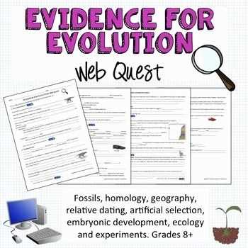 evidence for evolution webquest answer key