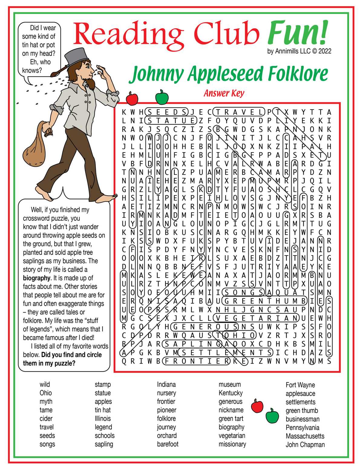 john word search puzzle answer key