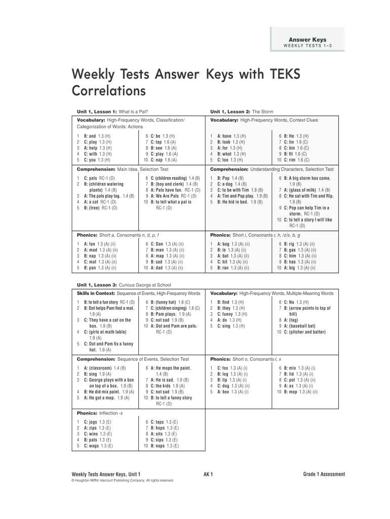 journeys grade 3 answer key