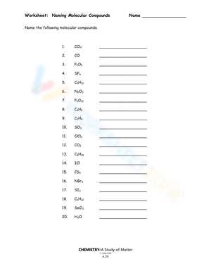 naming molecular compounds answer key pogil