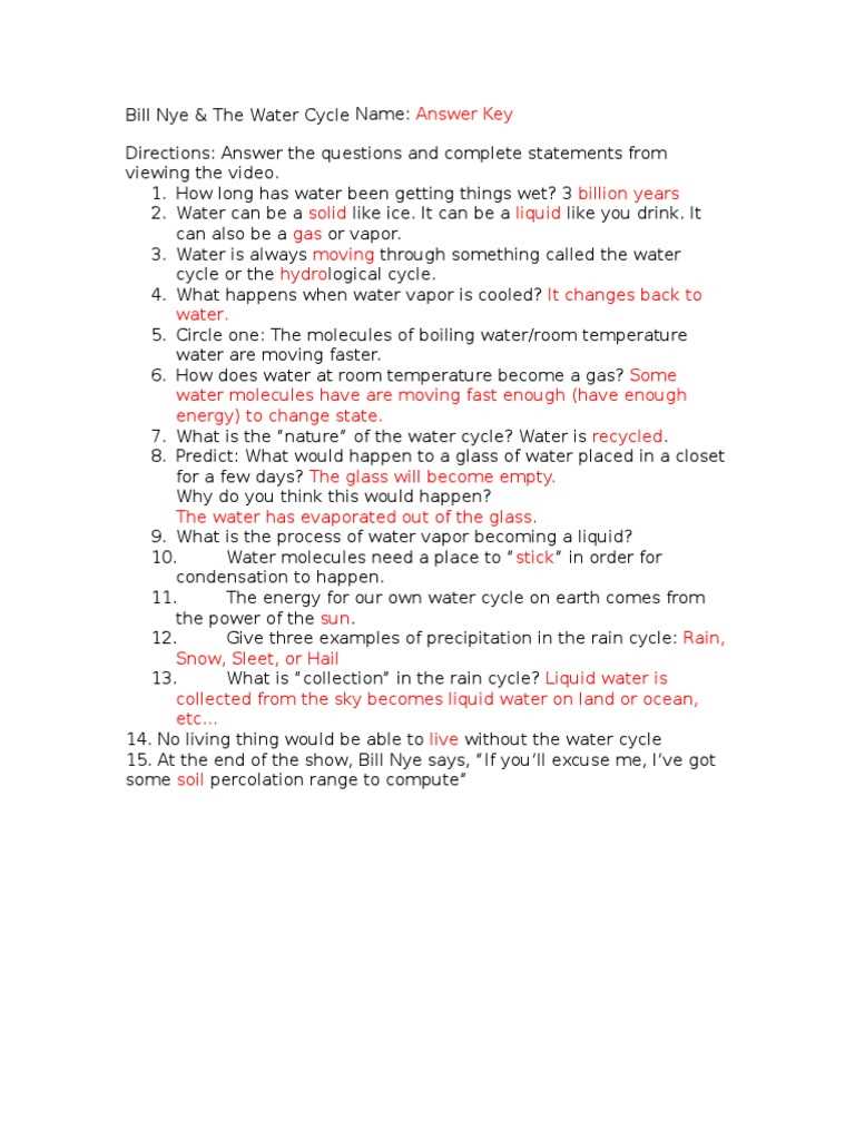 bill nye the sun worksheet answer key
