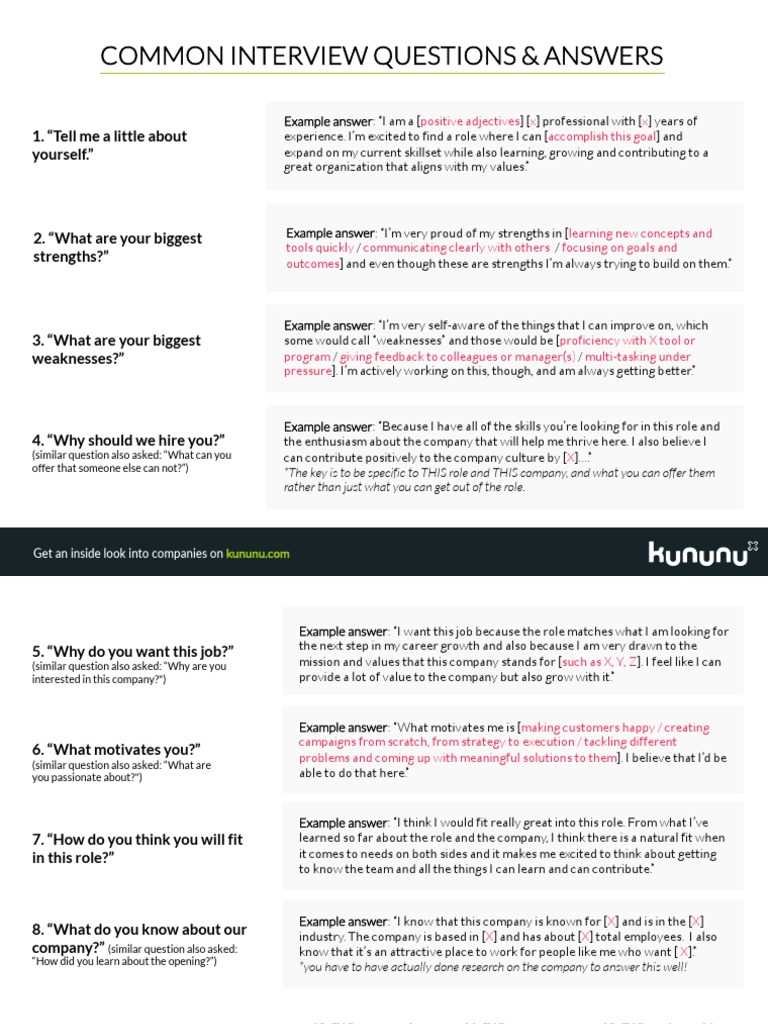 key interview questions and answers