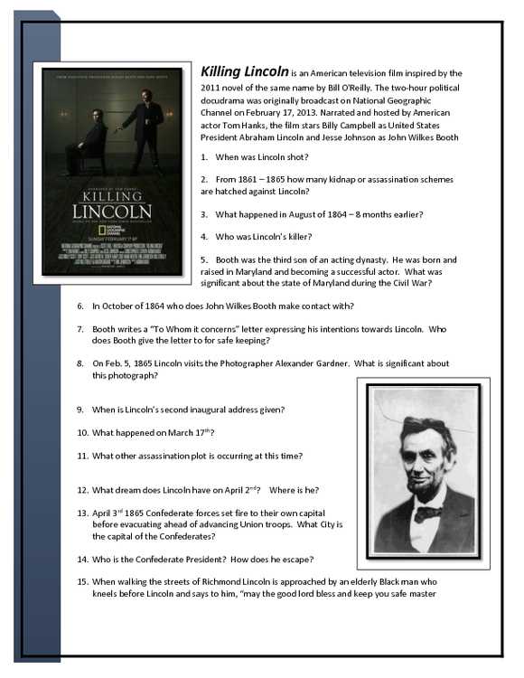 killing lincoln video guide answer key