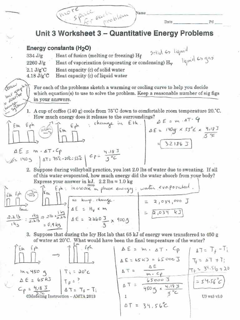 chemistry unit 3 review answer key