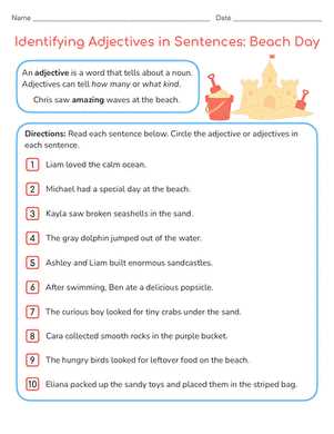 grammar worksheet adjectives answer key