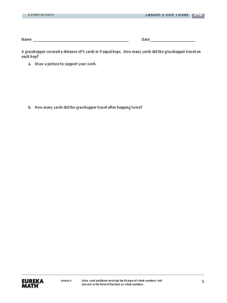 exit ticket module 7 lesson 5 grade 4 answer key
