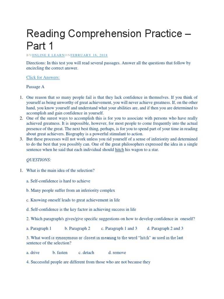 grade 10 reading comprehension practice test with answer key grade 10 reading comprehension practice test with answer key