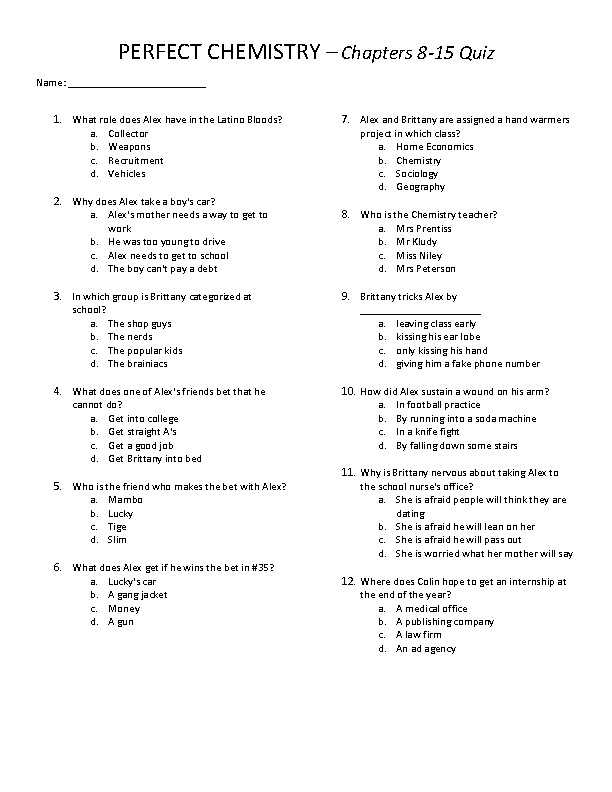 chapter 5 chemistry test answer key
