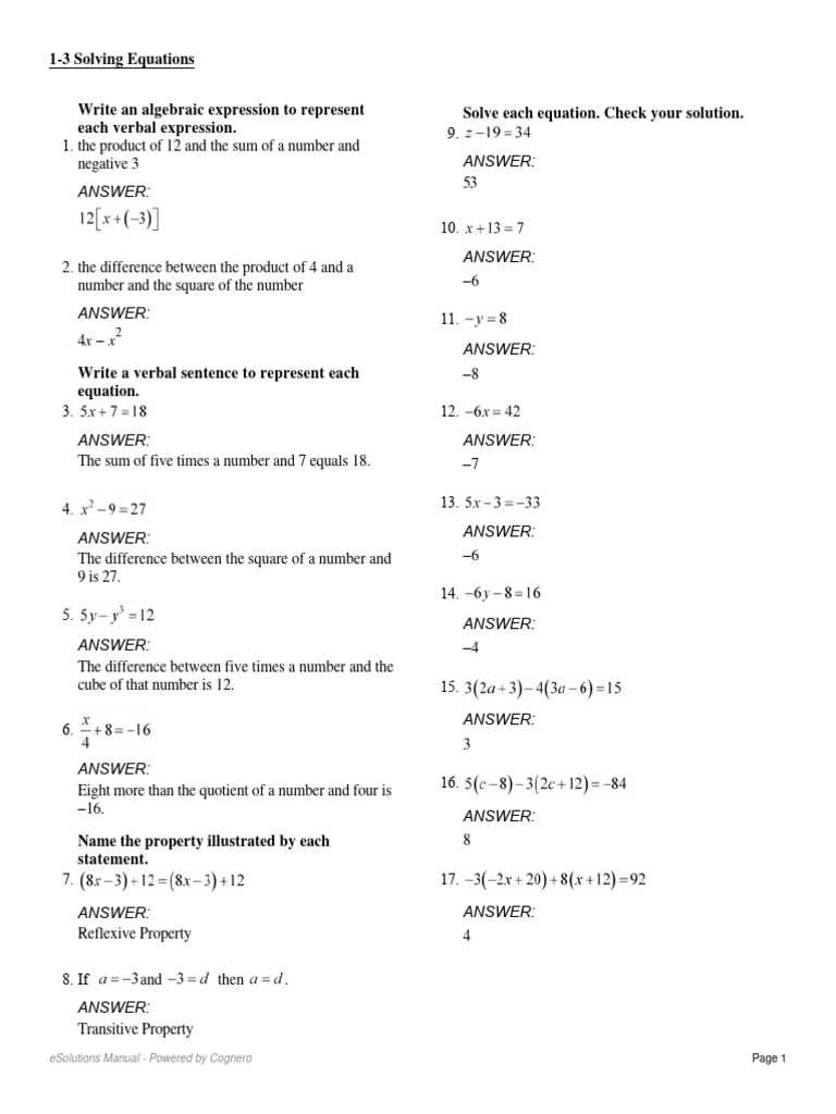 expressions and equations review answer key expressions and equations review answer key