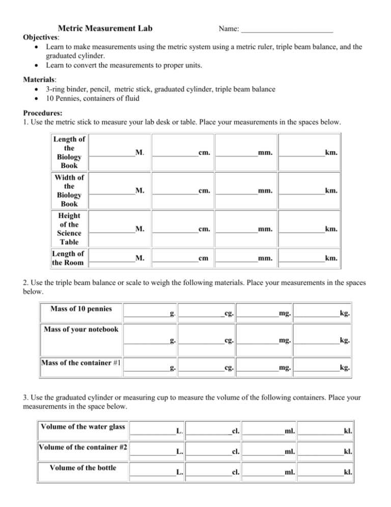measuring mass practice answer key