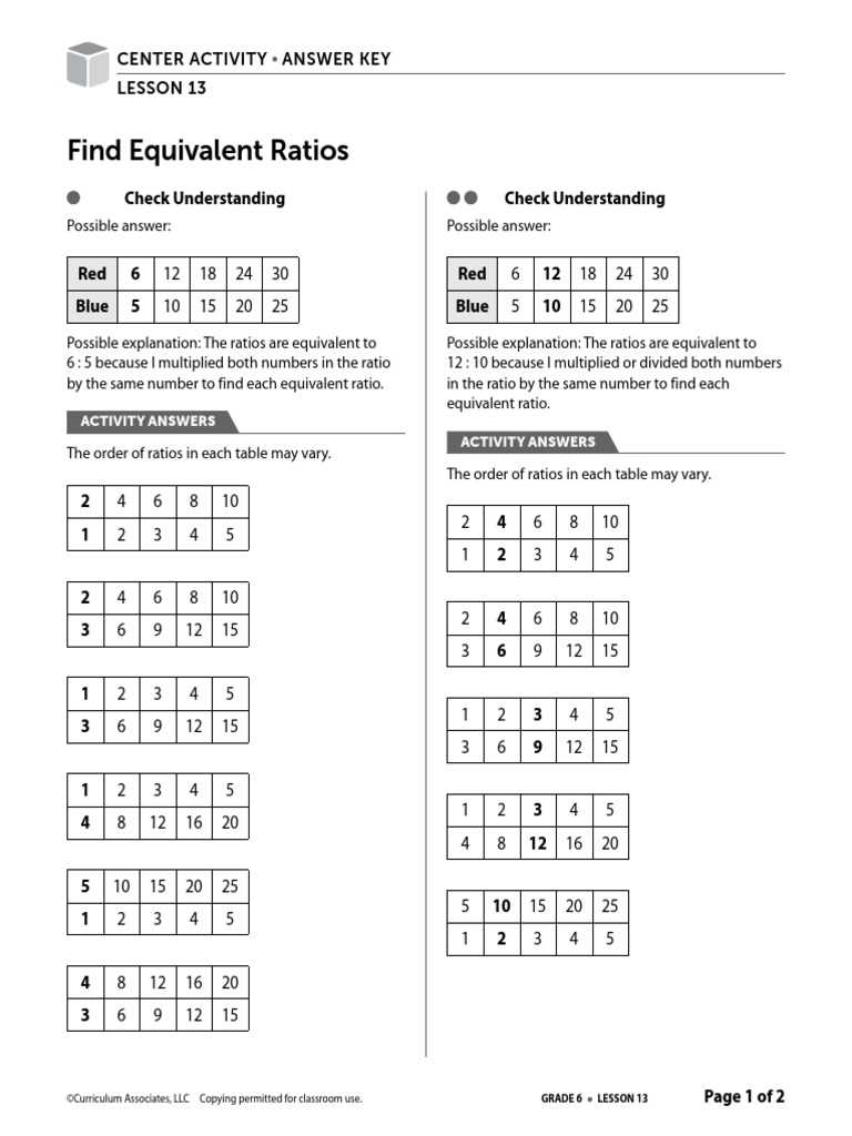 math ready unit 1 lesson 6 answer key