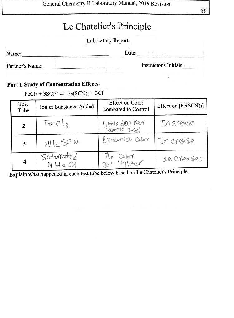 le chateliers principle lab answer key