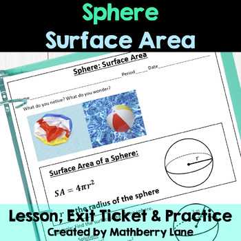 lesson 10.7 surface area of a sphere answer key