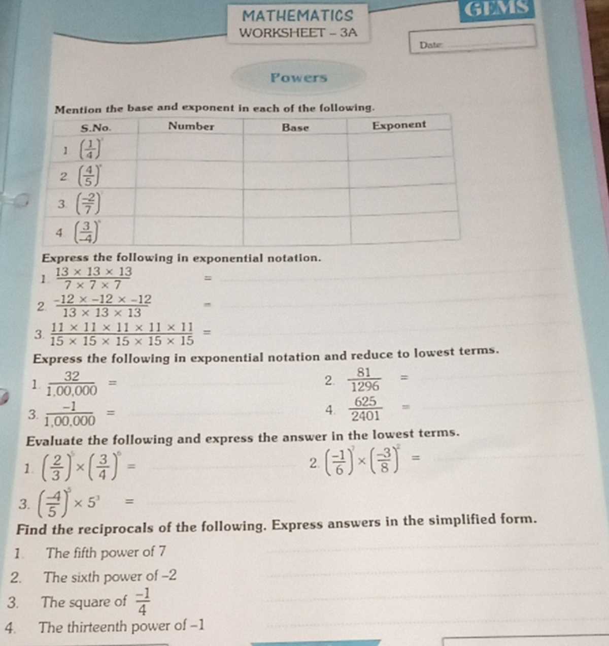 lesson 11 exponential notation answer key