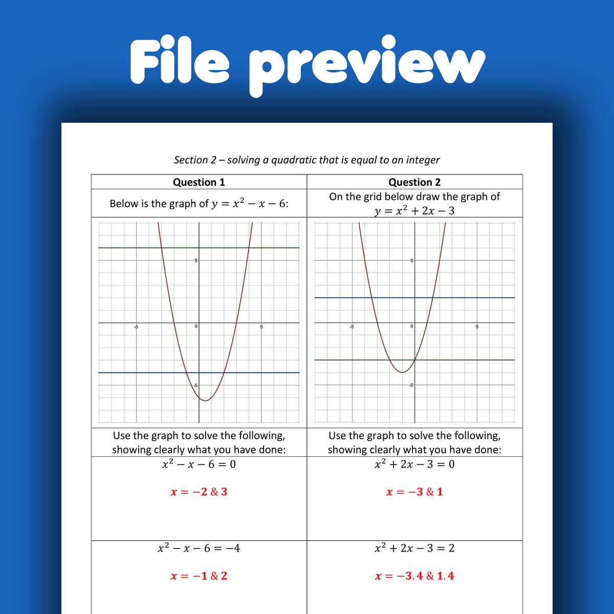 lesson 16 solve systems of equations graphically answer key
