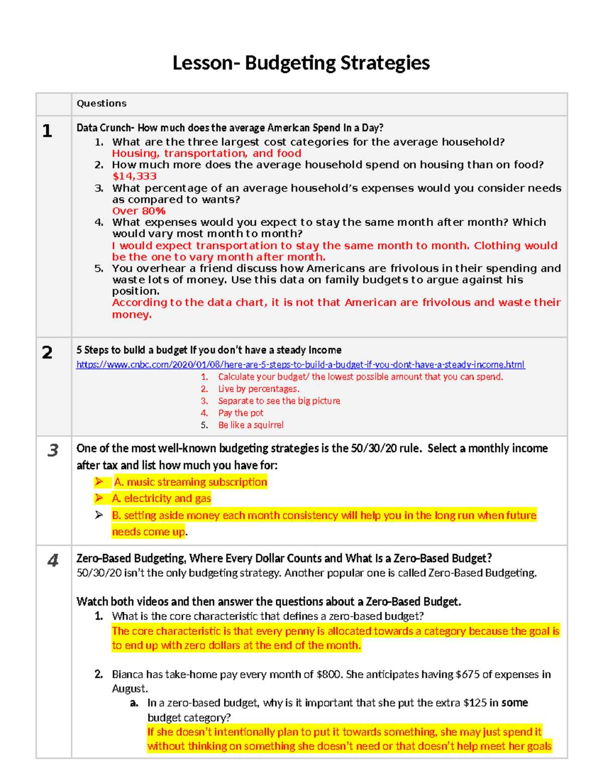 lesson 2 extra practice personal and family budgets answer key lesson 2 extra practice personal and family budgets answer key