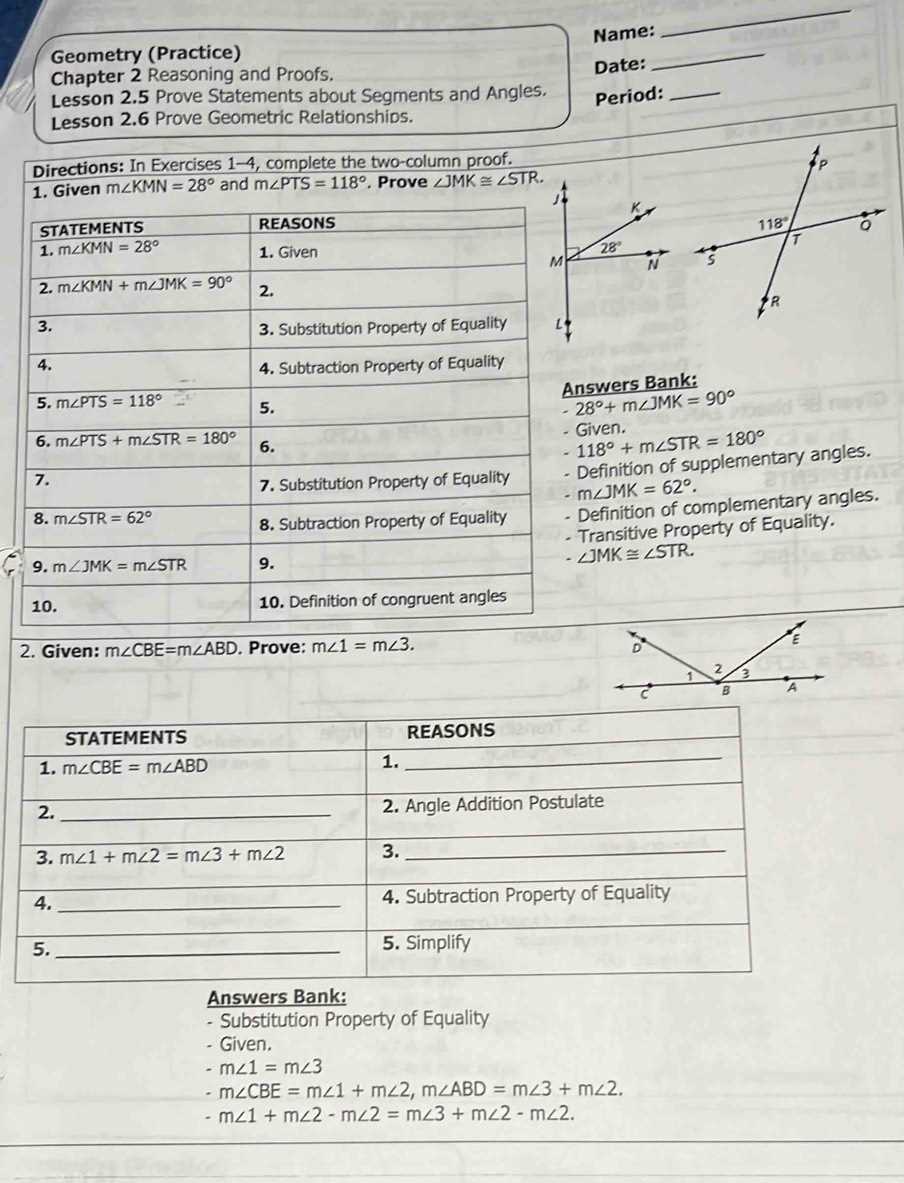lesson 2 homework practice geometric proof answer key lesson 2 homework practice geometric proof answer key