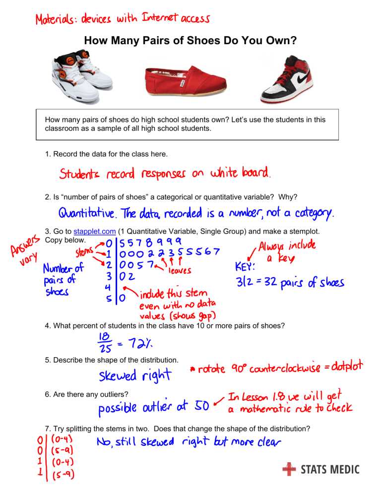 lesson 2.1 describing location in a distribution answer key